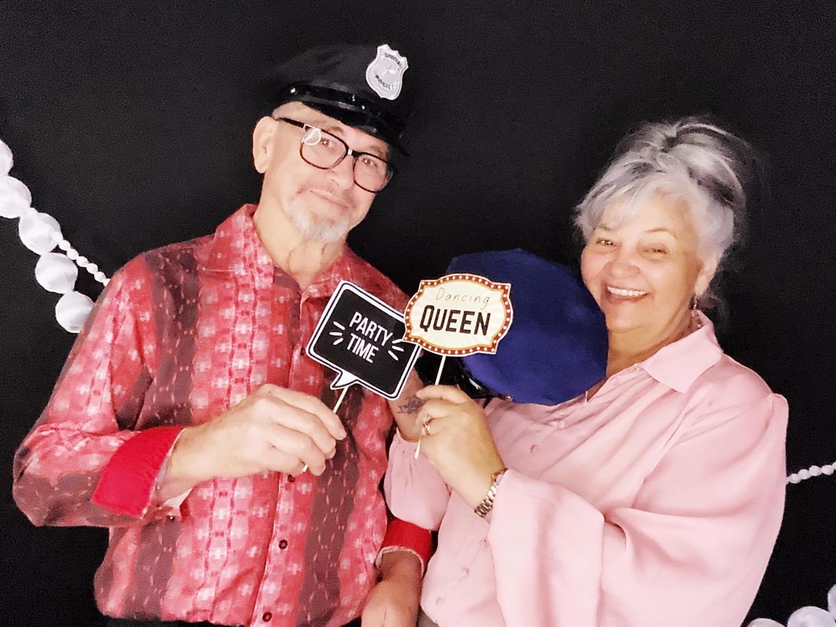 Birthday party guests at a Perth photo booth