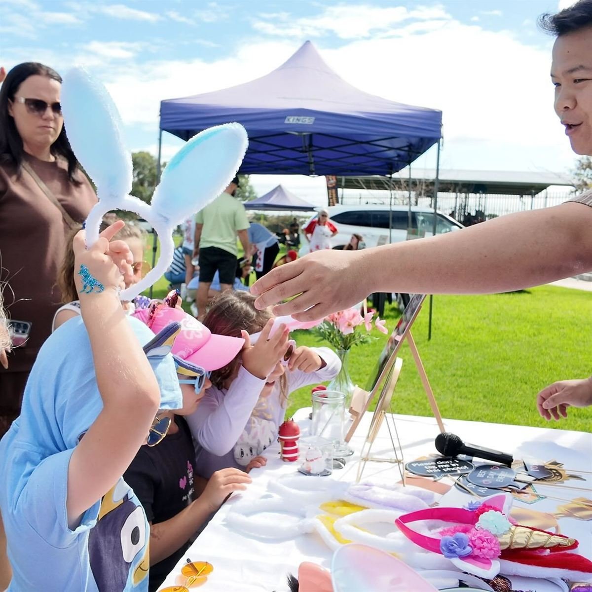 Guest posing at a Perth photo booth