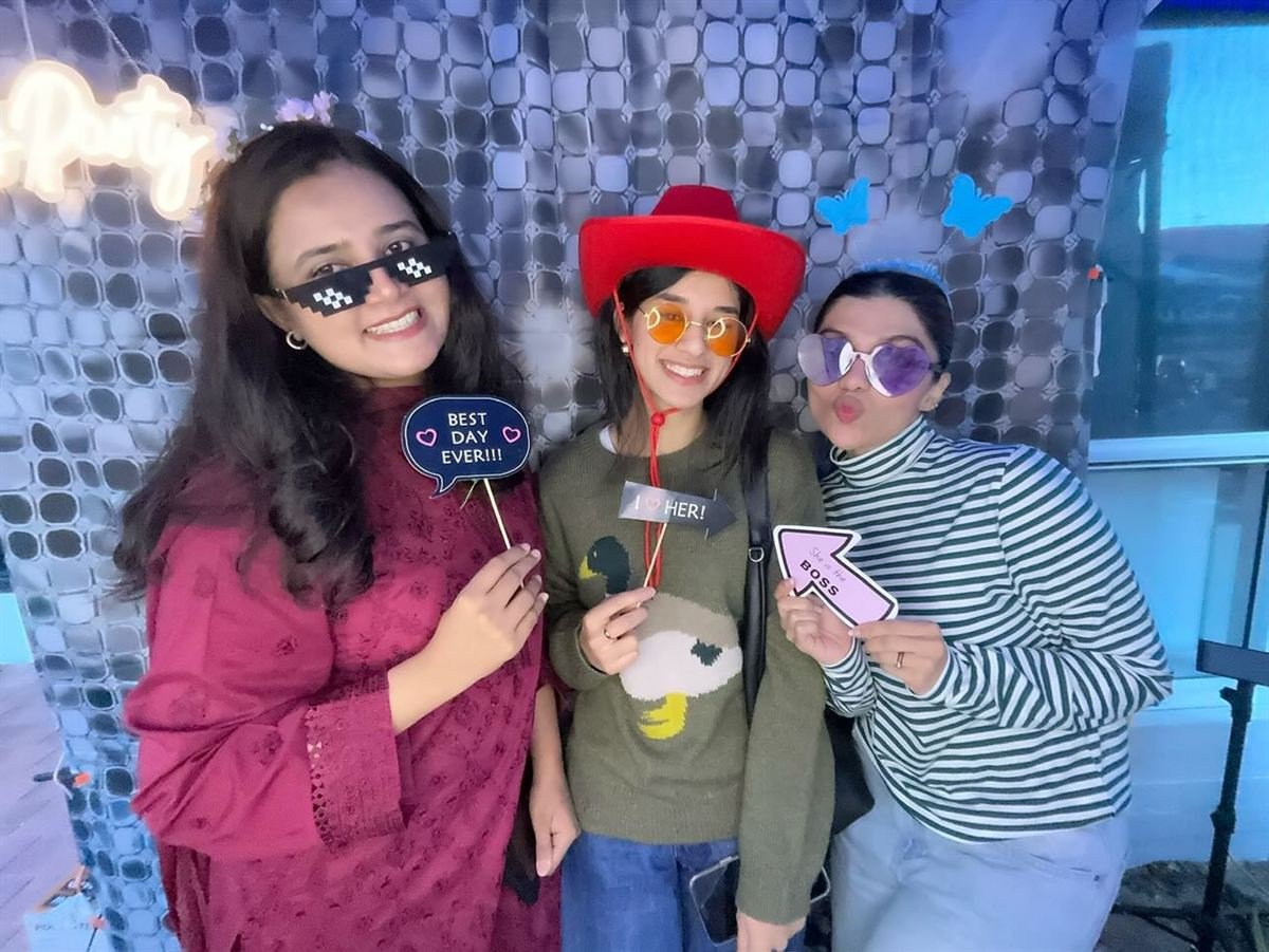Smiling guests at a Perth photo booth